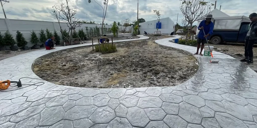 พื้นที่ที่เหมาะสมกับการปูพื้นคอรกรีตพิมพ์ลาย