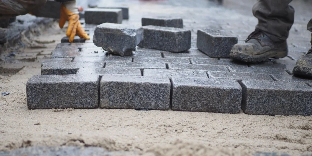 พื้นโรงจอดรถแบบบล็อก