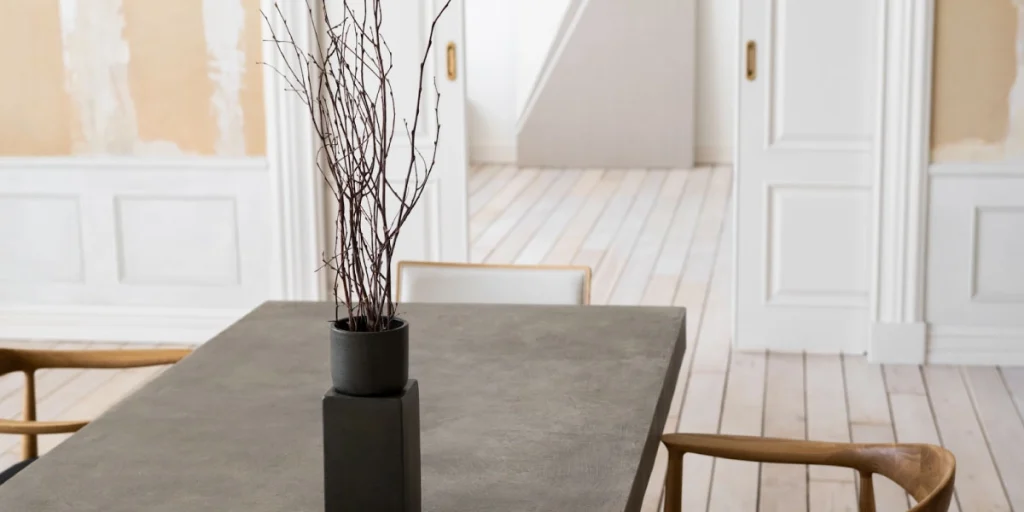 โต๊ะเคลือบไมโครซีเมนต์ ใช้ตกแต่งบ้านสไตล์มินิมอล