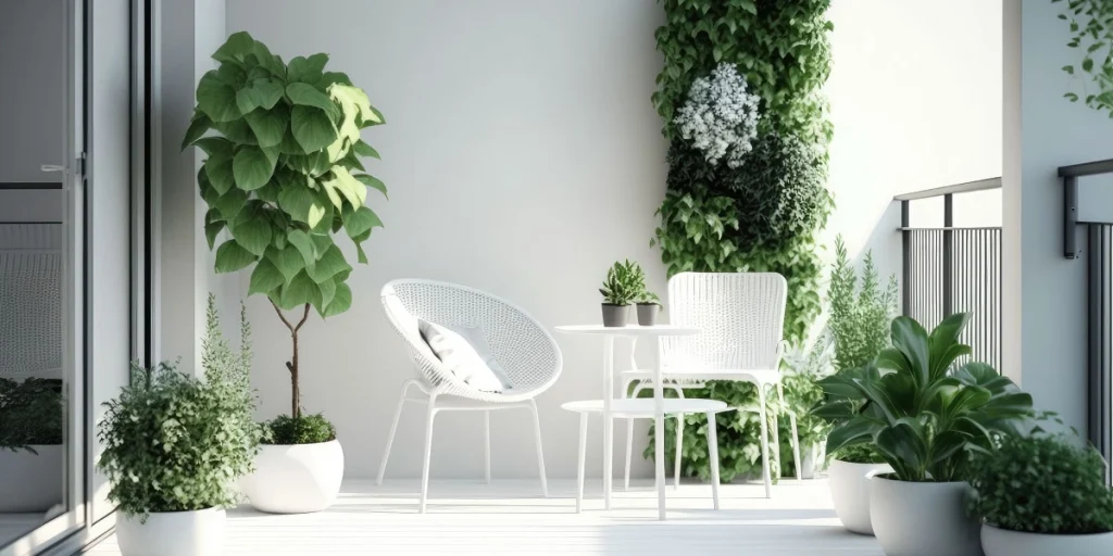 พื้นไมโครซีเมนต์สไตล์ Balcony & Greenery