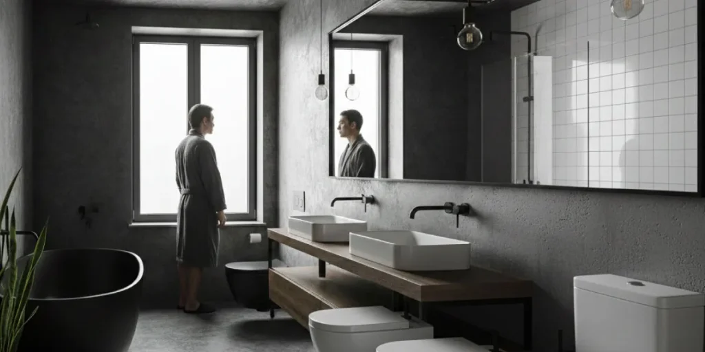 ไอเดียรีโนเวทห้องน้ำด้วยไมโครซีเมนต์สไตล์โมเดิร์นลอฟท์