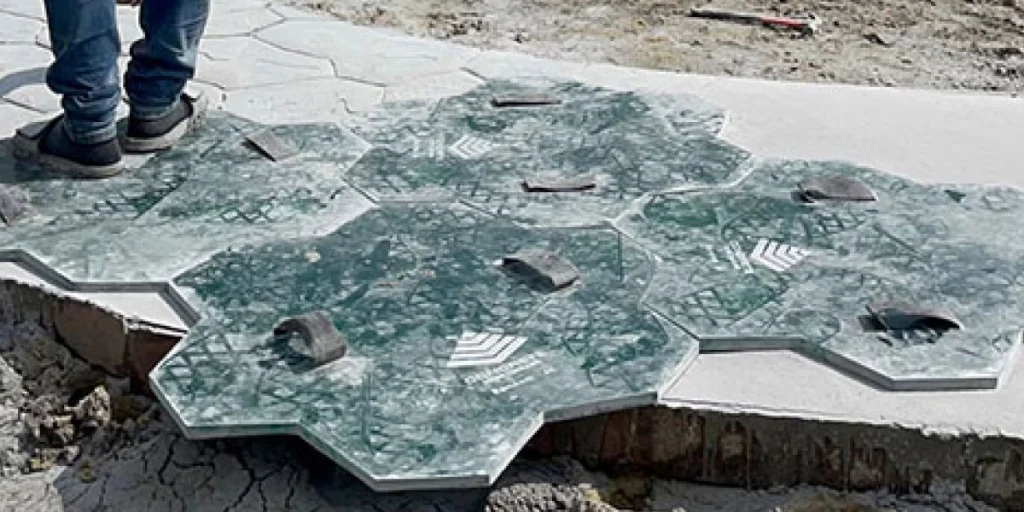 วัสดุปูพื้นโรงจอดรถแบบพิมพ์ลาย